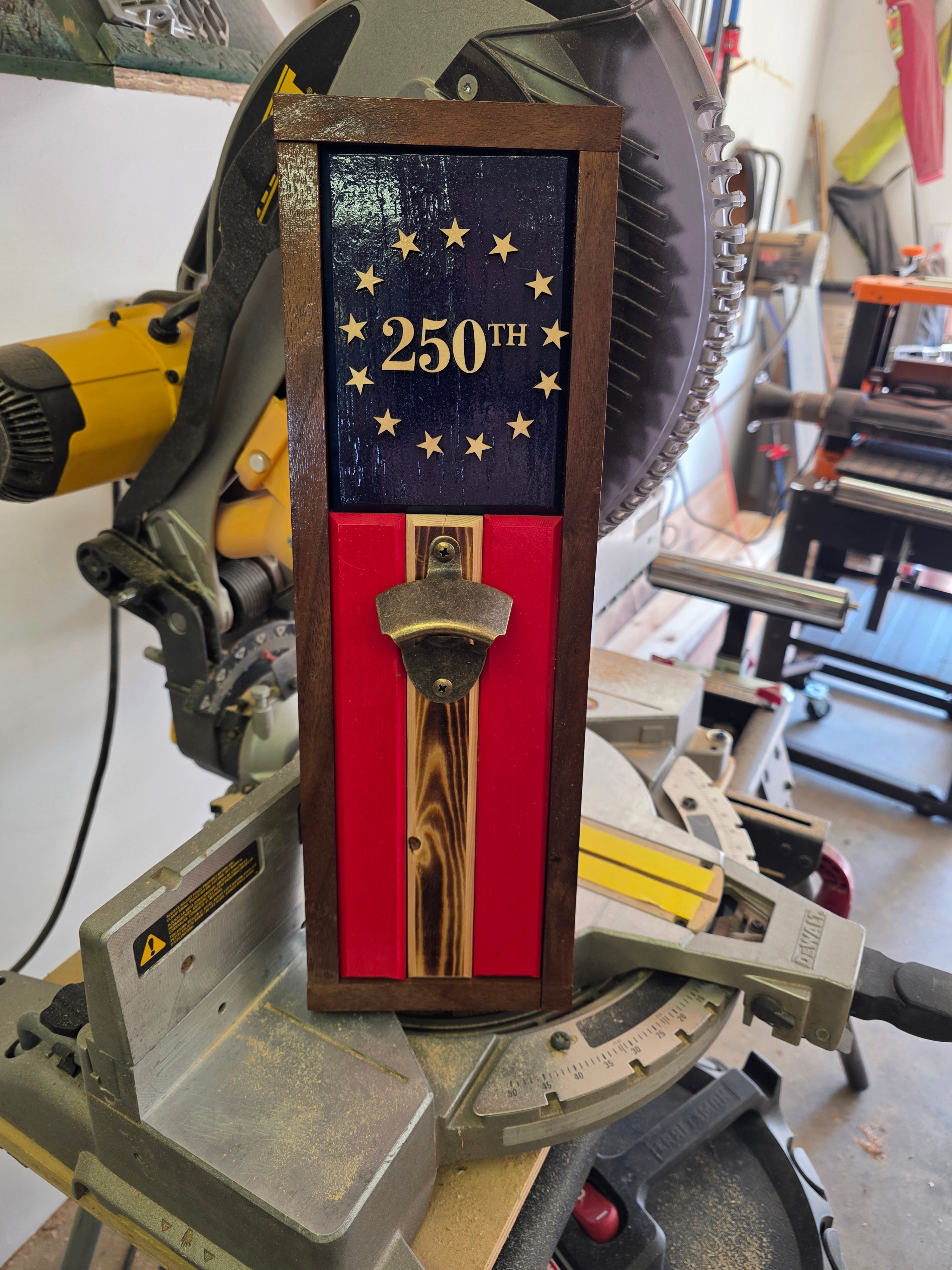 USA 250th Anniversary Wooden Bottle Opener